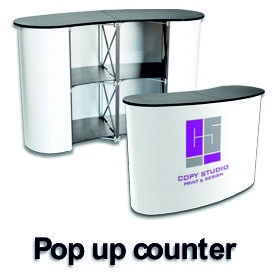 Ovalni promo pult - pop up counter